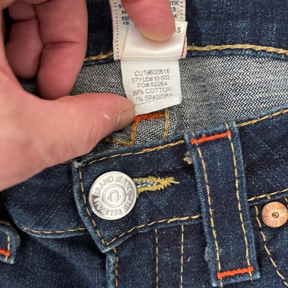 VTG Authentic True Religion Women’s Joey Flare Jeans 27x31 Denim Embroidered USA - Picture 4 of 8